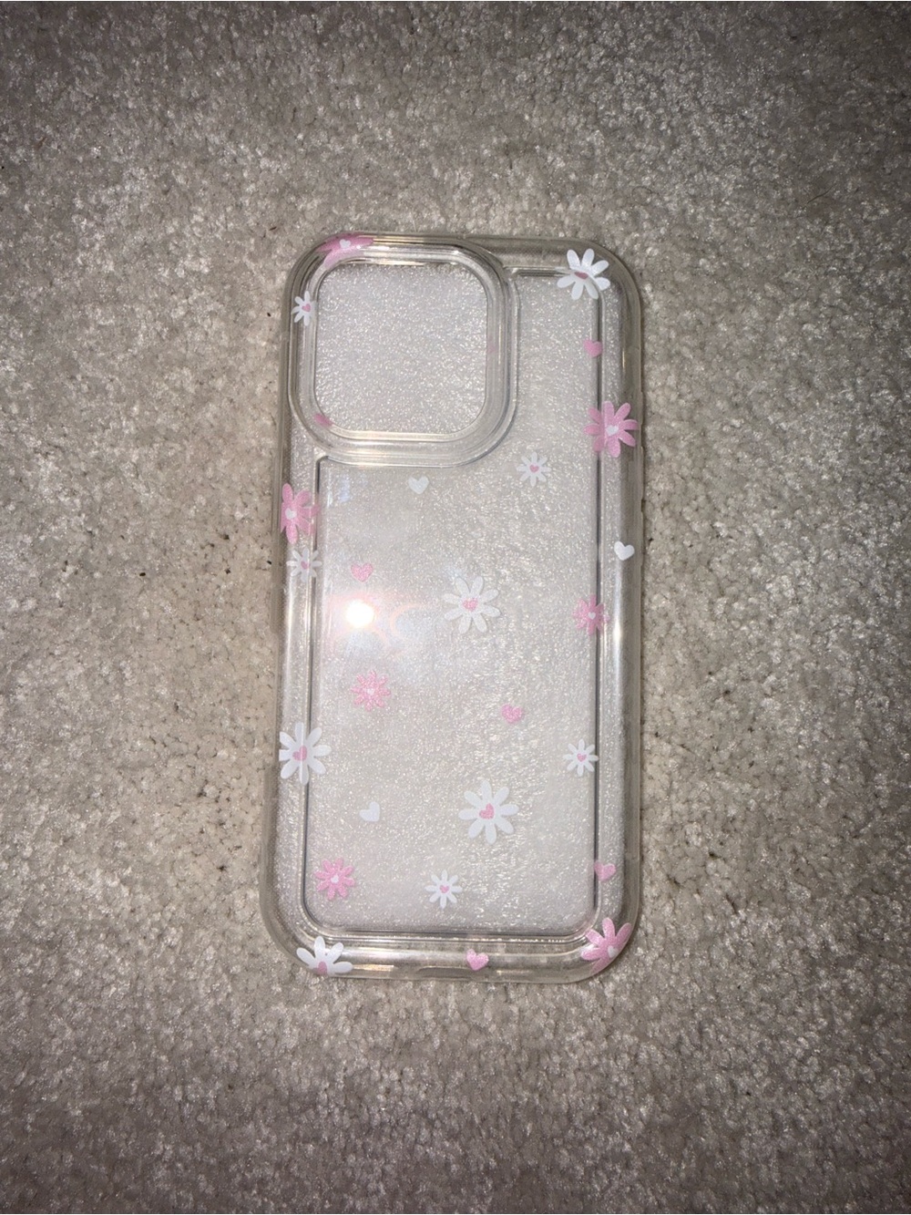 Clear Pink Floral Phone Case for Cell Phones